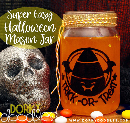 Halloween Mason Jar Craft Tutorial - Dorky Doodles