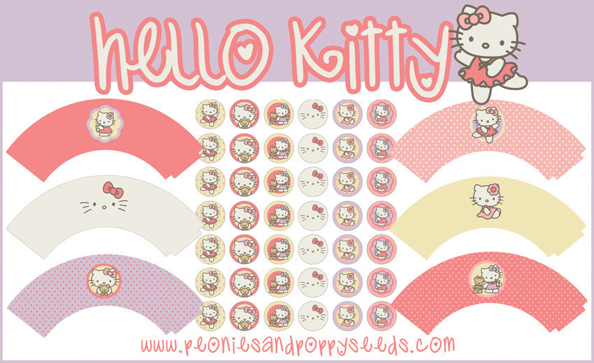 Hello Kitty Cupcake Printables