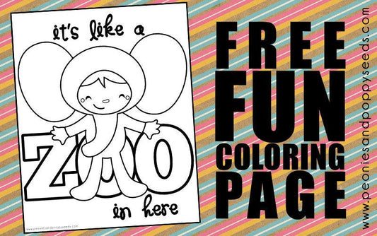 It's a Zoo in Here Coloring Page - Dorky Doodles