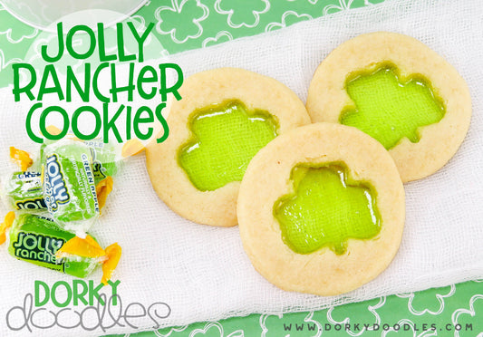 Jolly Rancher Shamrock Cookie Recipe - Dorky Doodles