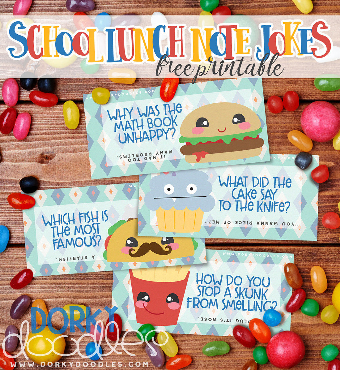 Kid's Lunch Note Jokes Printable - Dorky Doodles