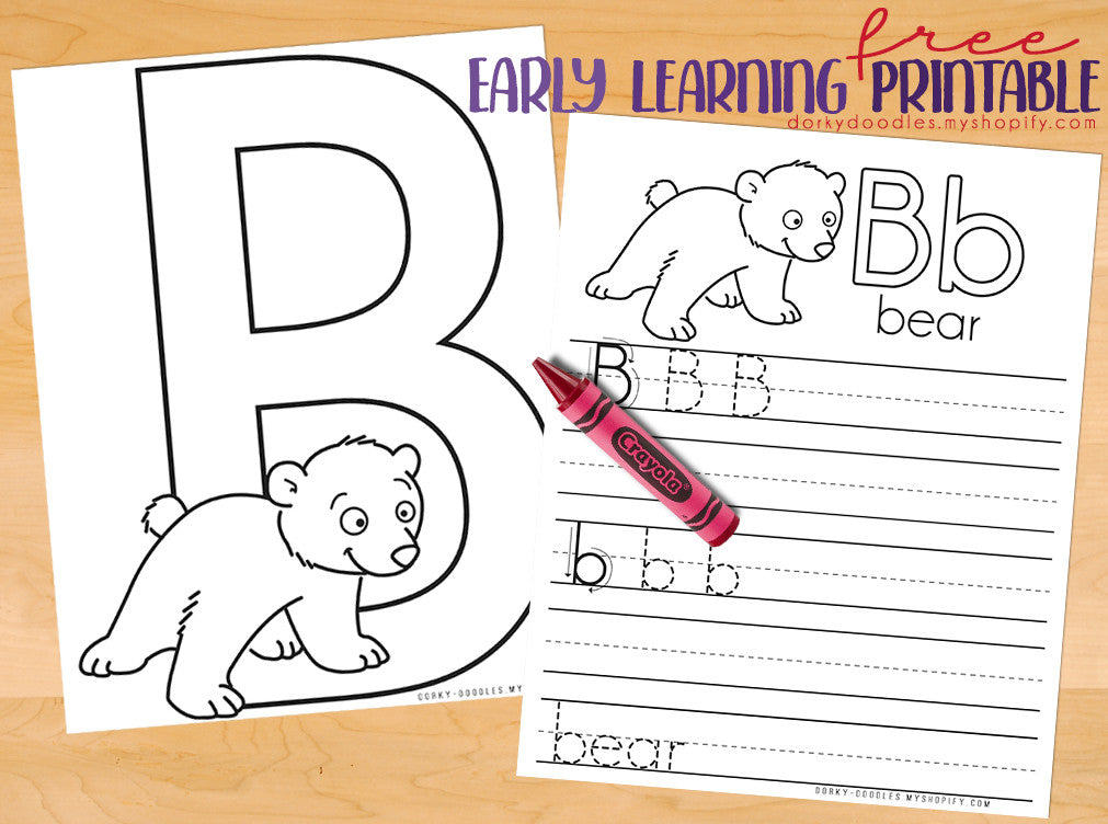 Letter Practice: B Worksheets - Dorky Doodles