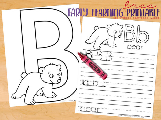 Letter Practice: B Worksheets - Dorky Doodles