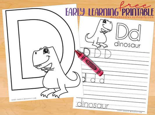 Letter Practice: D Worksheets - Dorky Doodles