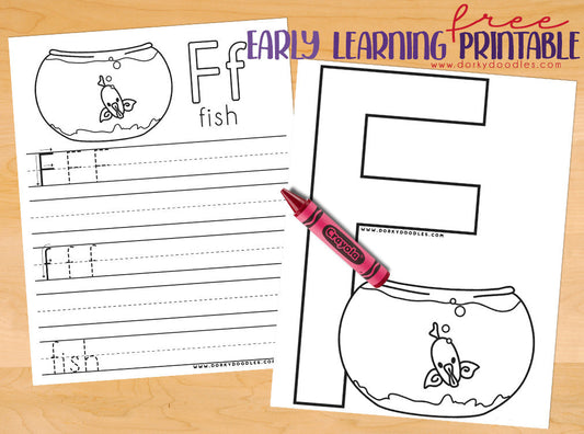 Letter Practice: F Worksheets - Dorky Doodles