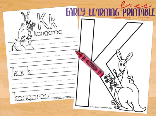 Letter Practice: K Worksheets - Dorky Doodles