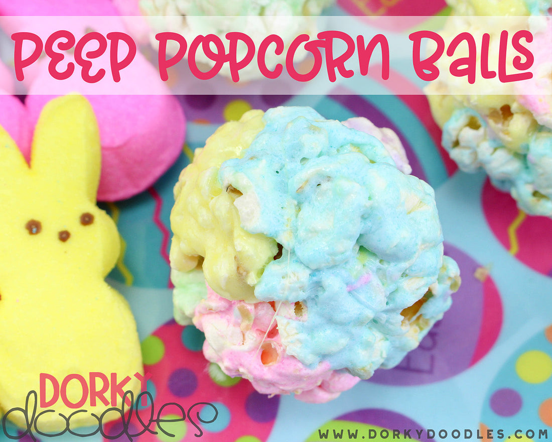 Marshmallow Peep Popcorn Balls Recipe - Dorky Doodles