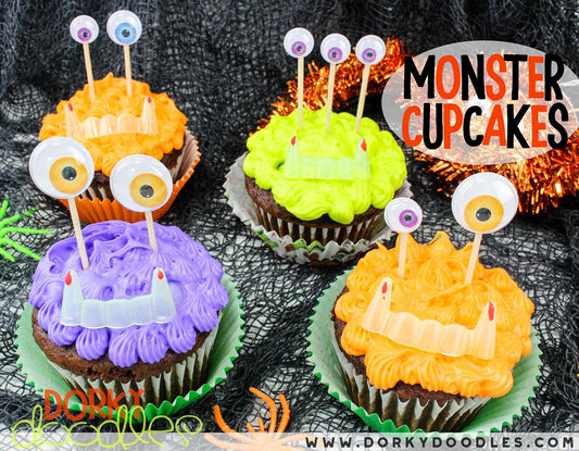 Monster Cupcake Tutorial - Dorky Doodles