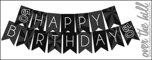 Over the Hill Party Printables: birthday banner - Dorky Doodles