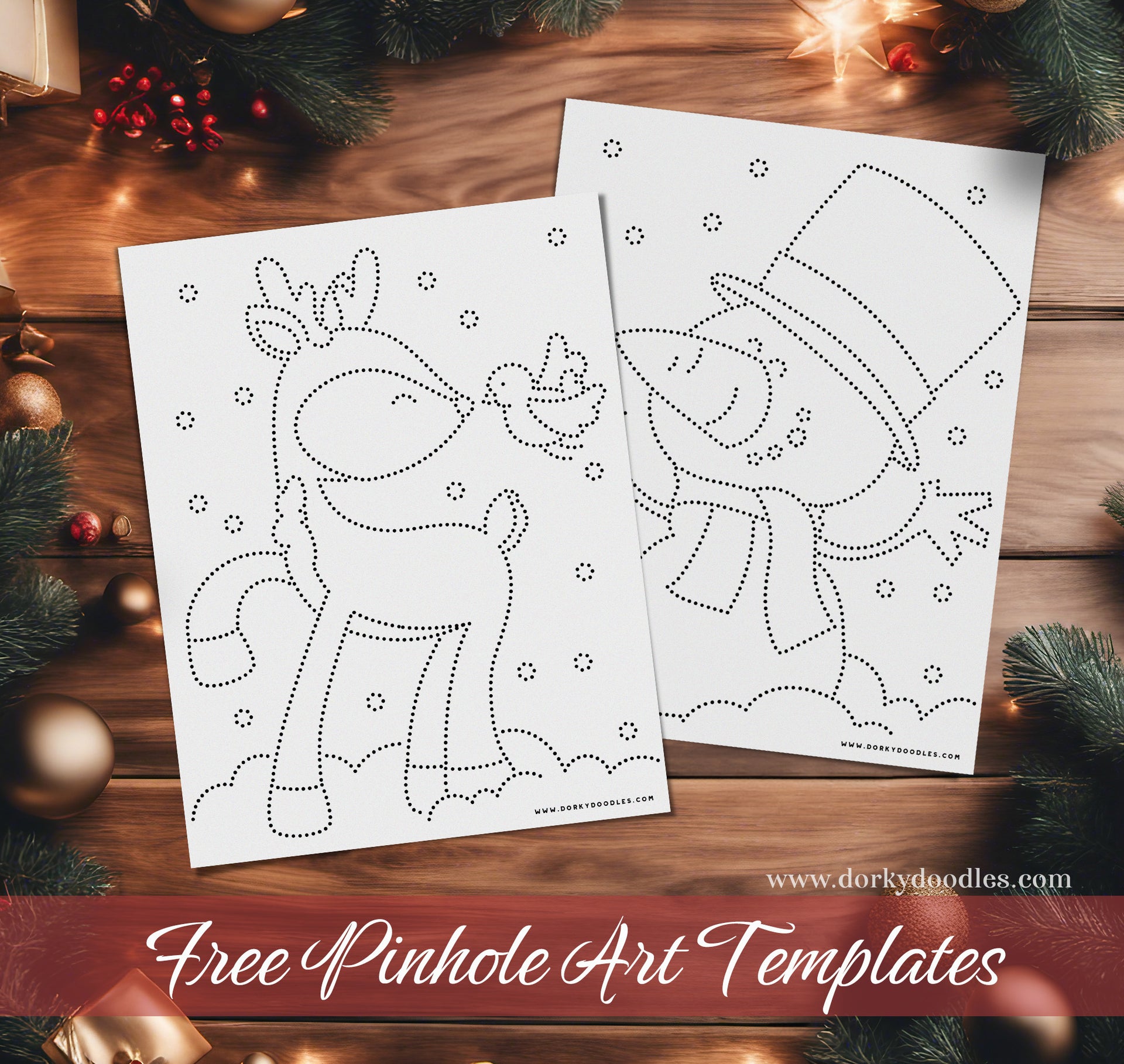 pinhole template MOCKUP unlock your holiday creativity with free christmas printables