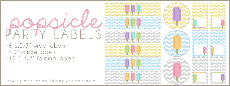 Popsicle Party Printables: Labels