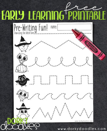 Pre-Writing Practice Halloween Worksheet – Dorky Doodles