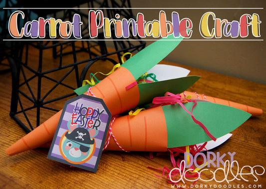 Printable Carrot Craft with Bunny Tag - Dorky Doodles