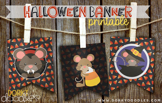 Printable Halloween Banner - Dorky Doodles