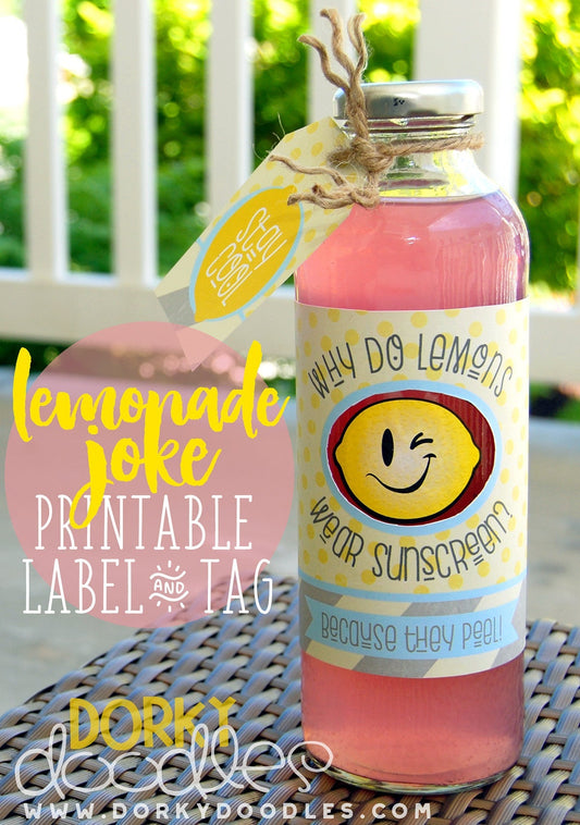Printable Label and Tag for Lemonade - Dorky Doodles