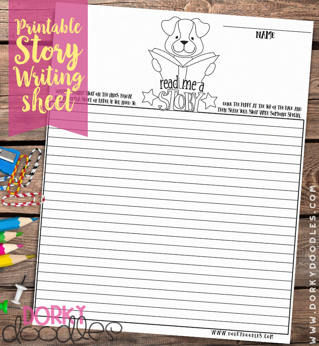 Printable Story Writing Sheet - Dorky Doodles