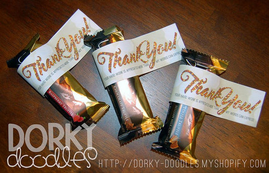 Printable Thank You Labels - Dorky Doodles