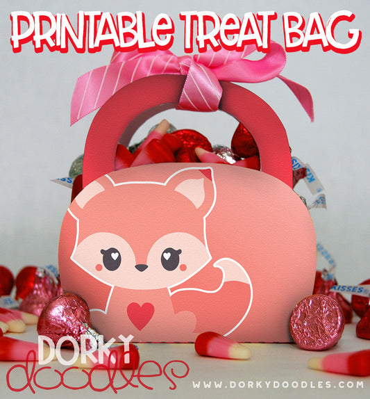 Printable Valentine Treat Bag - Dorky Doodles