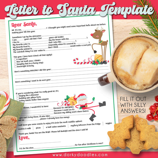 Silly Letter to Santa Template for Kids - Free Printable