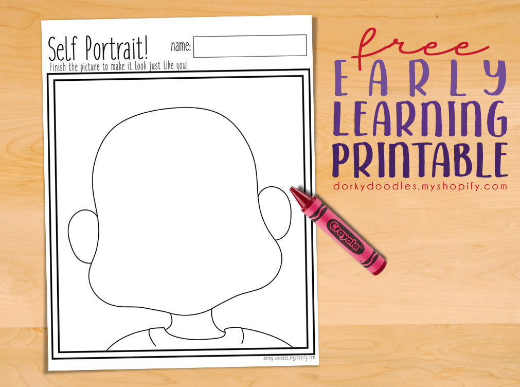 Self Portrait Printable Worksheet - Dorky Doodles