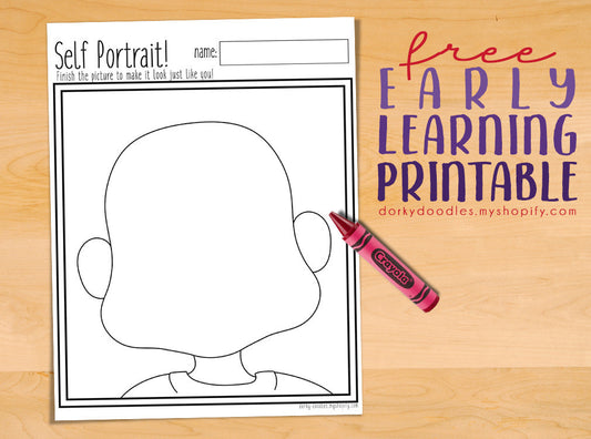 Self Portrait Printable Worksheet - Dorky Doodles