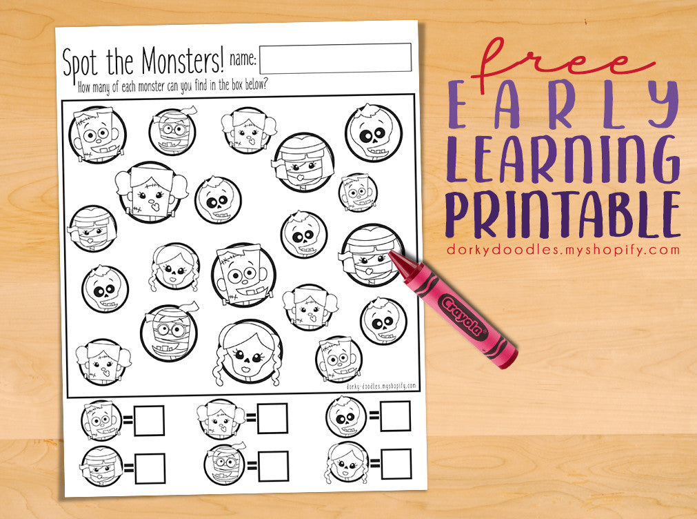 Spot the Monsters Counting Worksheet