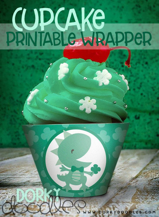 St. Patrick's Day Cupcake Wrapper Printable - Dorky Doodles