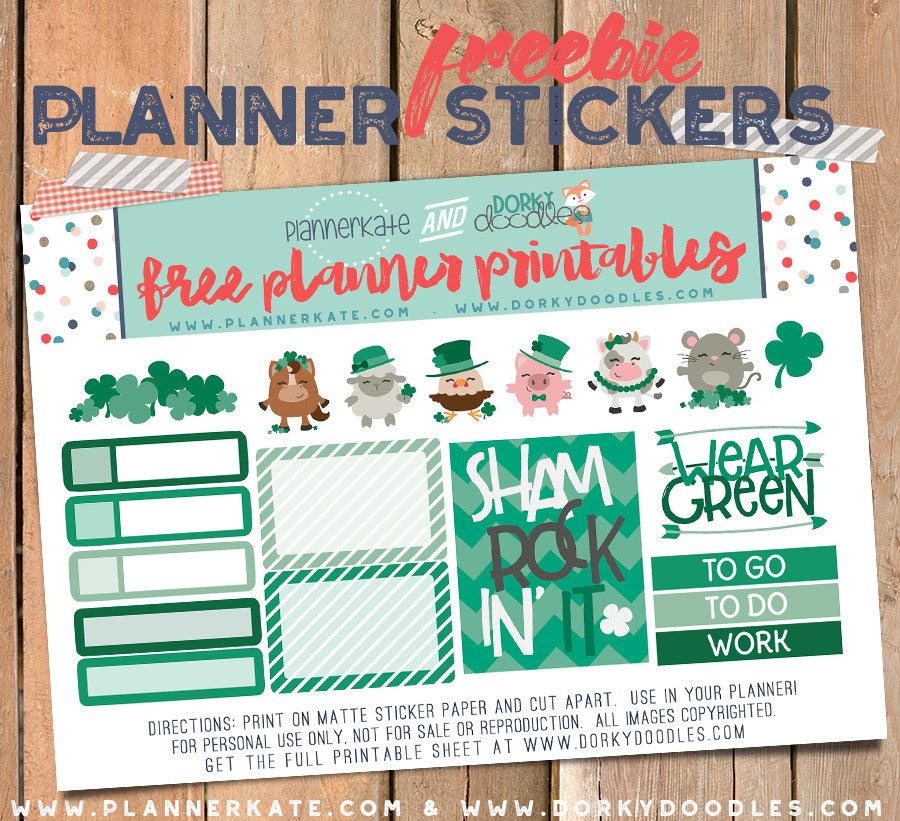 St. Patrick's Day Printable Sticker Freebie – Dorky Doodles