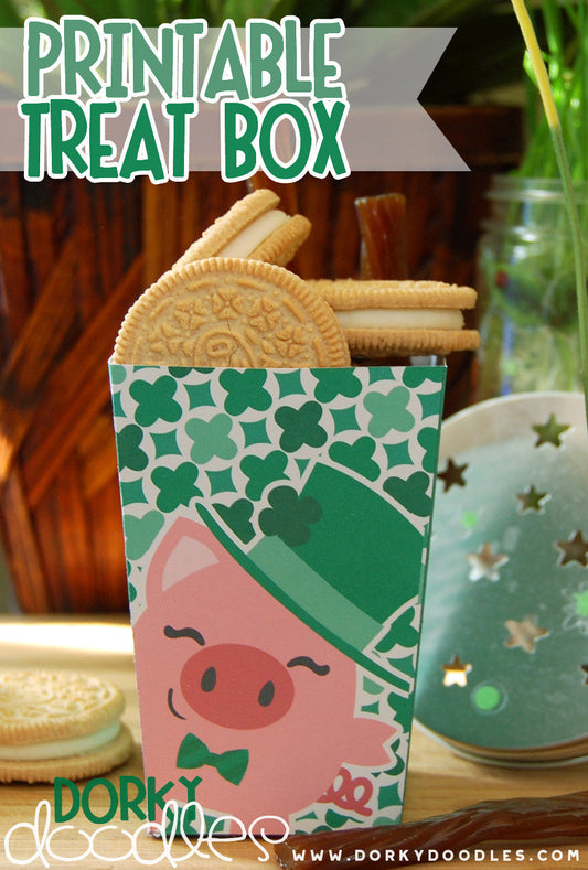 St Patrick's Day Printable Treat Box - Dorky Doodles