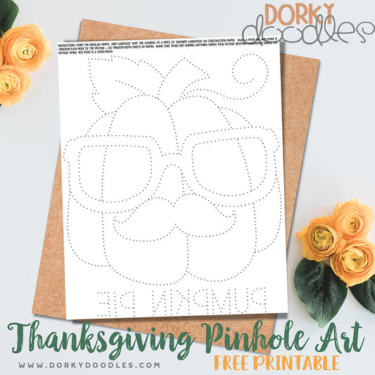 Thanksgiving Pinhole Art Template - Dorky Doodles