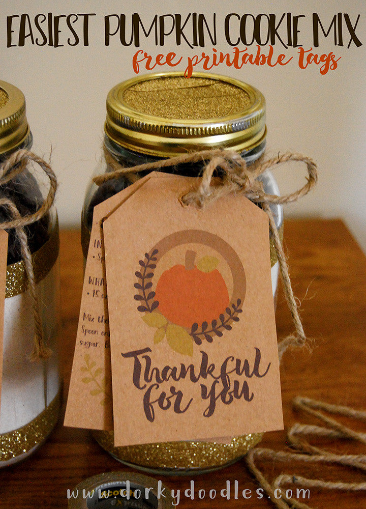 The Easiest Pumpkin Cookie Mix Ever, with Free Printable Tags