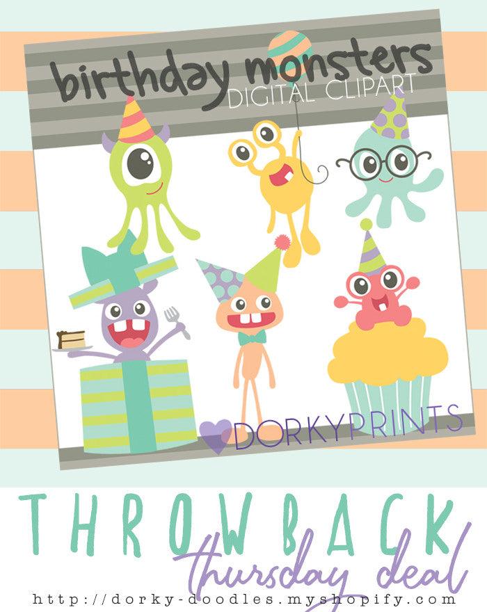 Throwback Thursday Deal: Birthday Monsters - Dorky Doodles