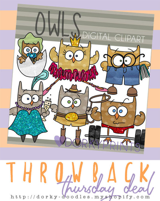 Throwback Thursday Deal: Funny Owls - Dorky Doodles