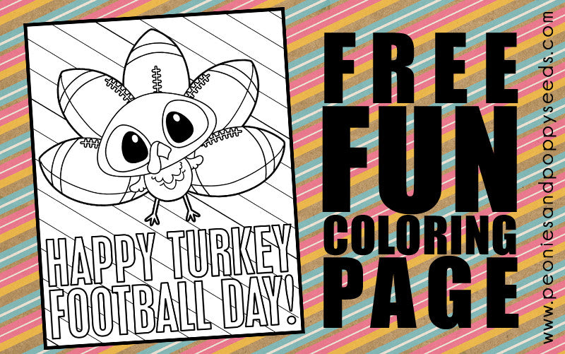 Turkey Football Coloring Page - Dorky Doodles