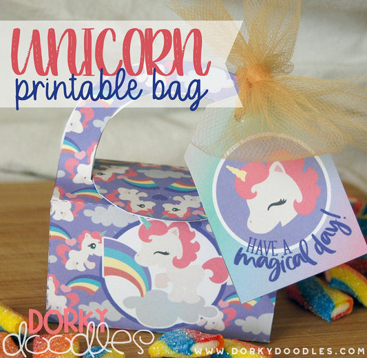 Unicorn Printable Treat Bag - Dorky Doodles