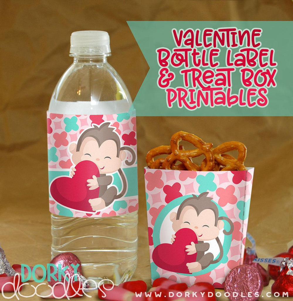 Valentine Bottle Label and Treat Box Printable