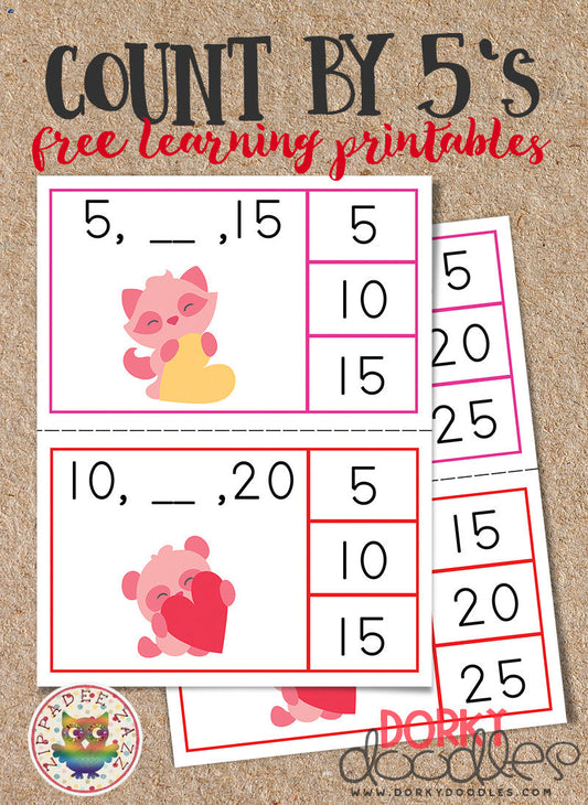 Valentine Printable: Count by 5s - Dorky Doodles