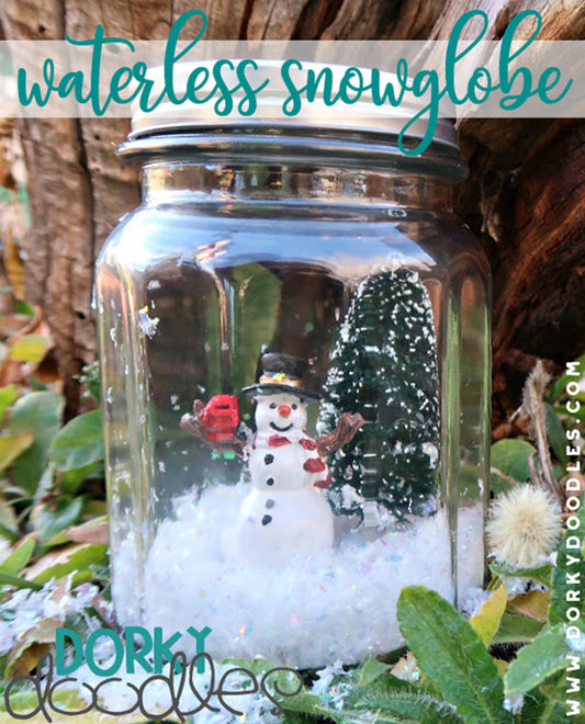 Waterless Snowglobe Craft Tutorial - Dorky Doodles