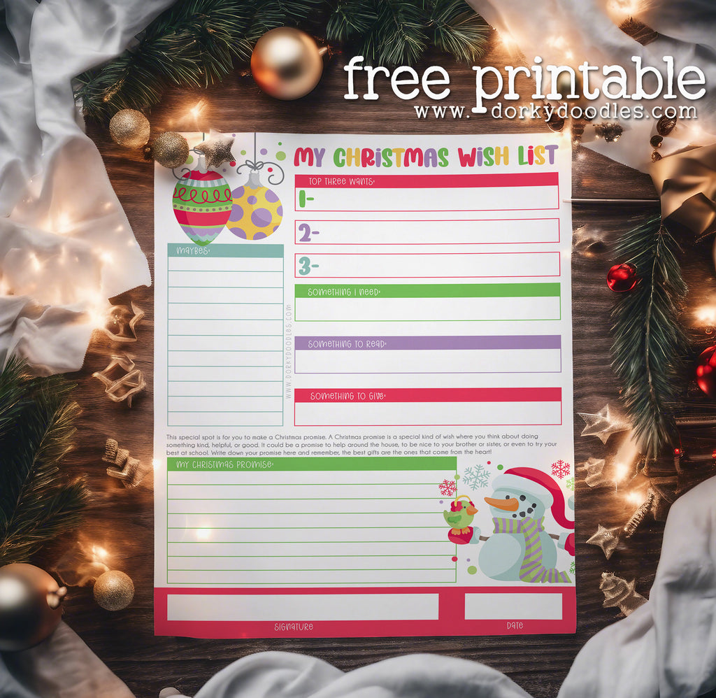 Free Kids Christmas Wish List to Print at Home