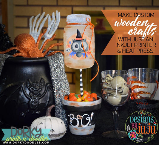 Wooden Mason Jar Halloween Decor Tutorial