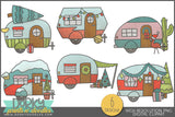 Christmas Campers - Hand Drawn Christmas Clipart