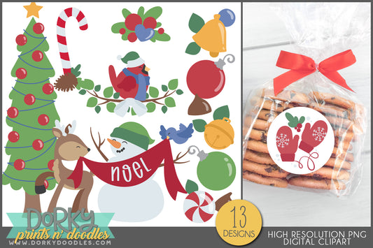 Woodland Animal Holidays - Christmas Clipart