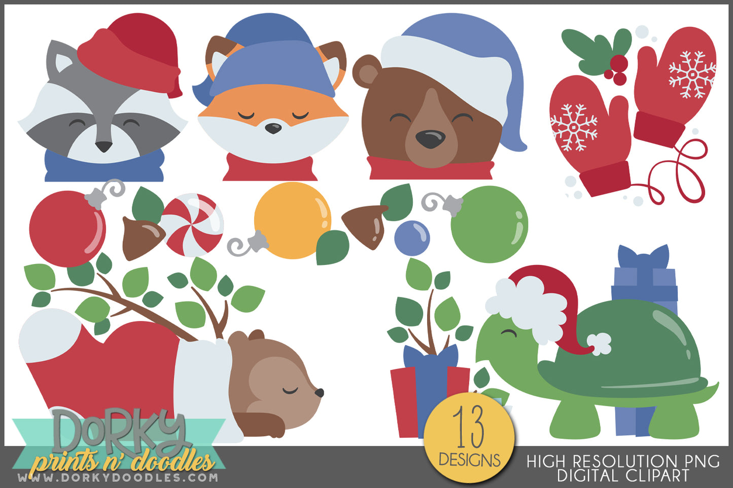 Woodland Animal Holidays - Christmas Clipart