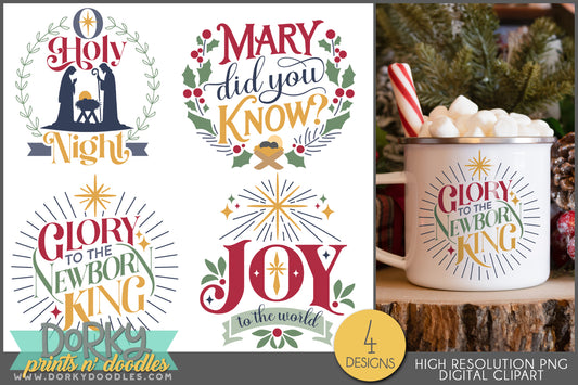 Pretty Nativity Sayings Christmas Clipart