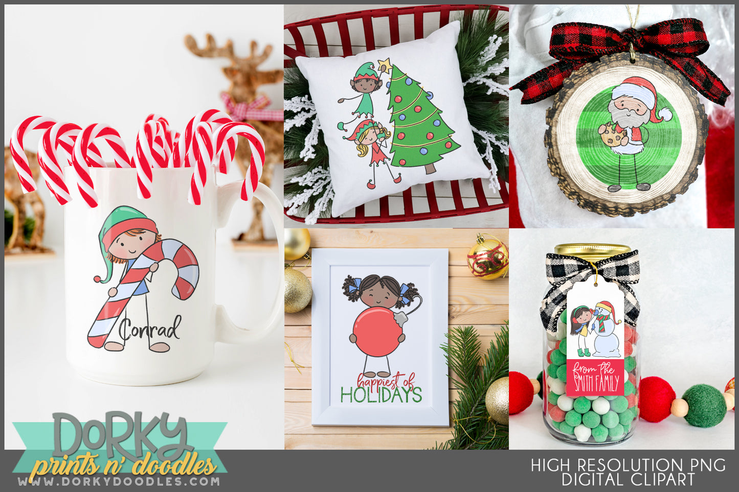 Holiday Stick Kids Clipart Bundle – Christmas, Easter, Halloween, Thanksgiving
