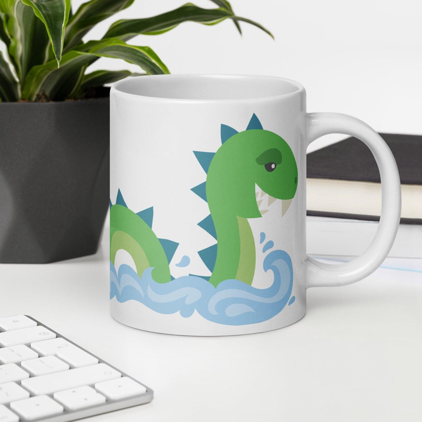 Adorable Viking & Sea Monster: Glossy Collectible Mug - Dorky Doodles