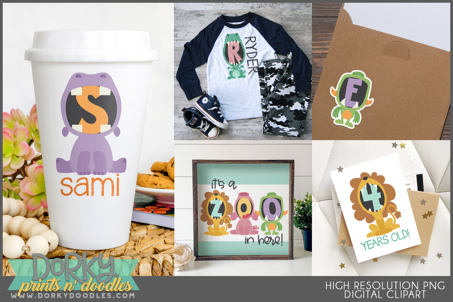 Animal Alphabet Clipart Mega Bundle