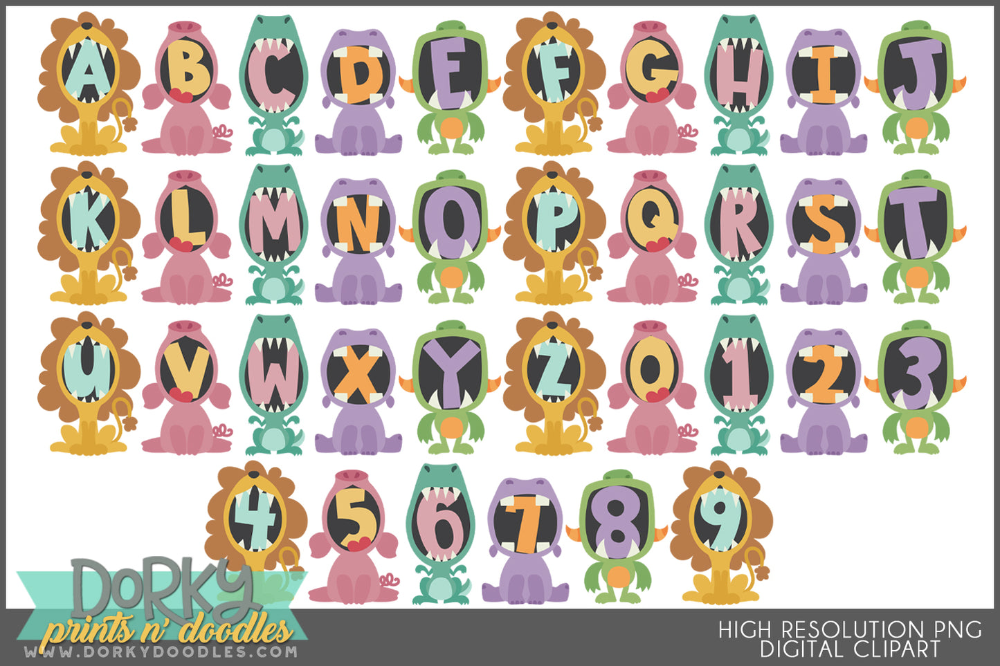 Animal Alphabet Clipart Mega Bundle