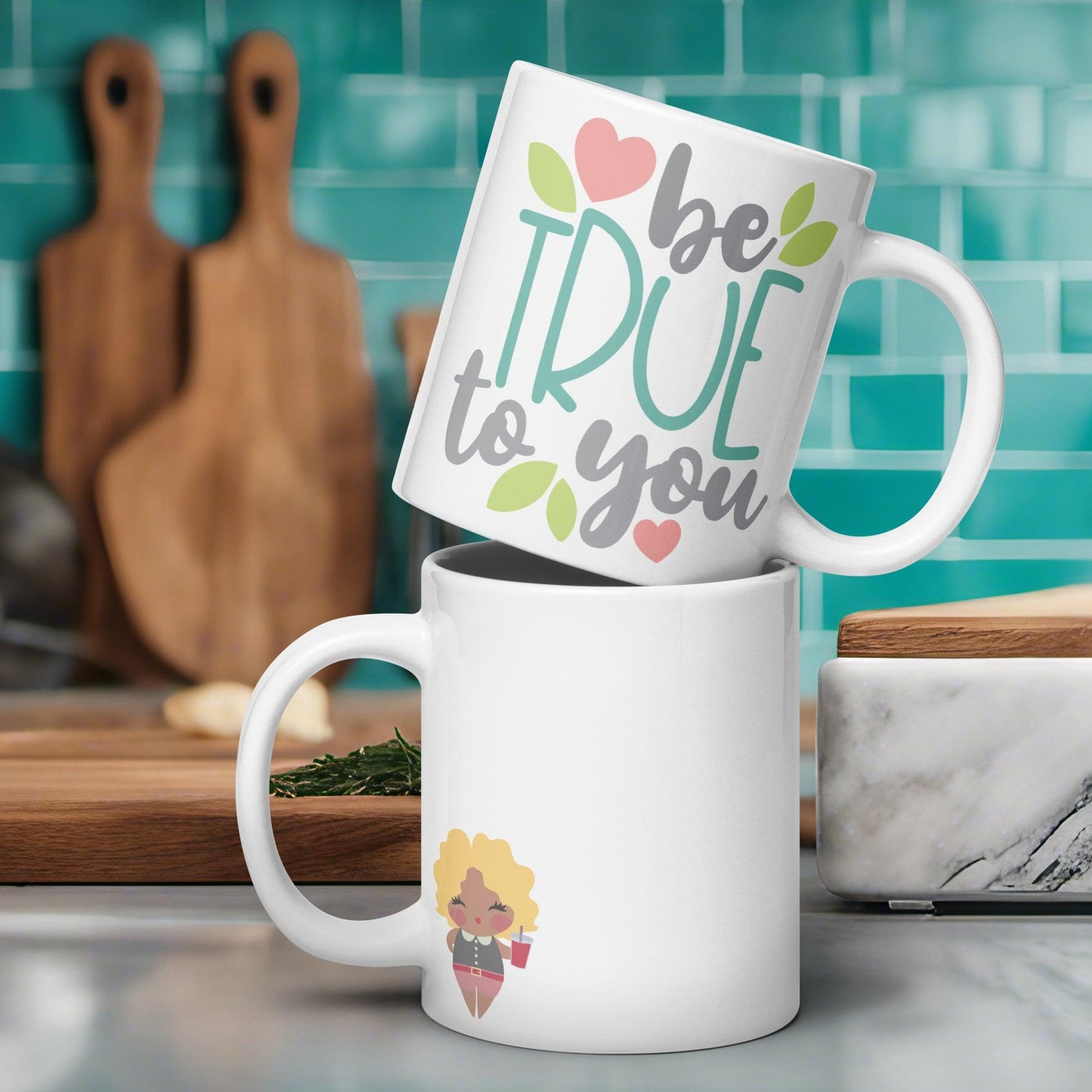 Authenticity Advocate: White Glossy Mug for Inspiring Women - Dorky Doodles