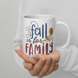 Autumnal Warmth: White Glossy Mug Celebrating Family Time - Dorky Doodles